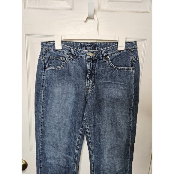 Lee Riveted Carpenter Blue Jeans Women’s 12Mx30 Denim Pants Mom Barrel Leg - Picture 2 of 9